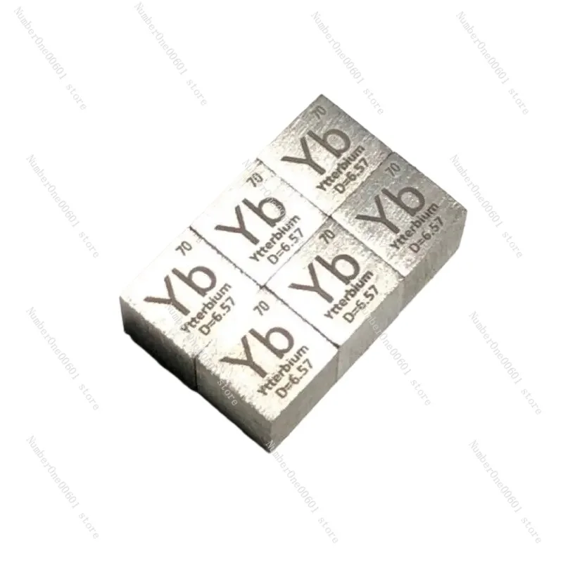 99.99% High Purity Ytterbium Metal Yb 6.5g Carved Element Periodic Table 10mm Cube