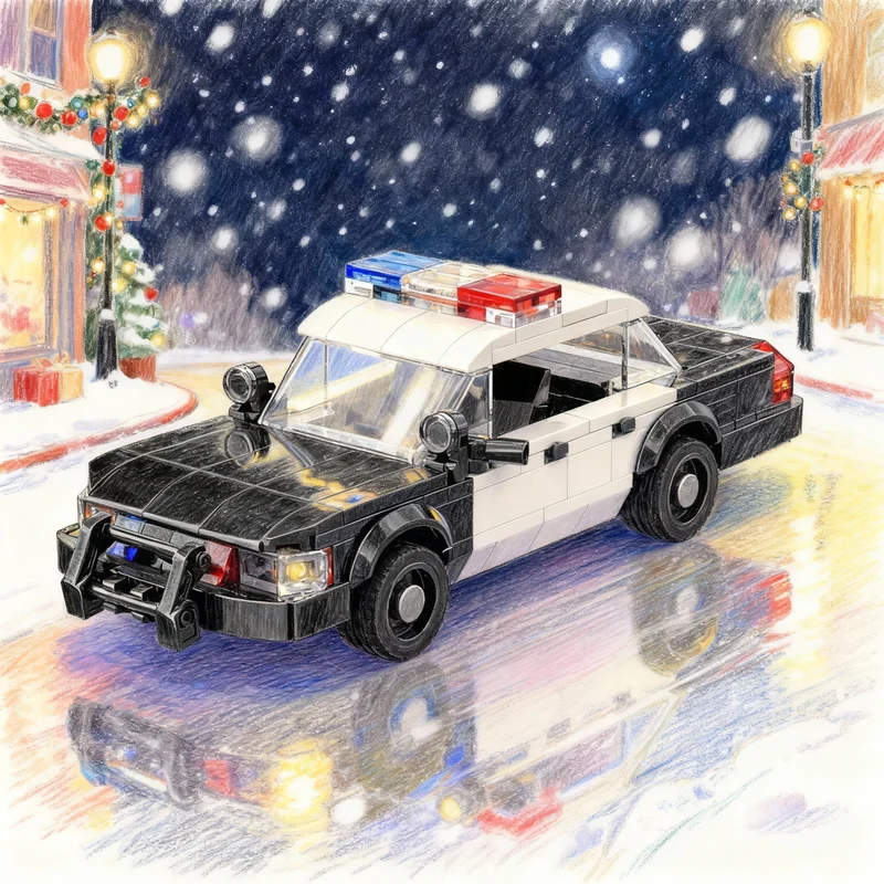 

402pcs MOC Forded Crown Victoria II Police City Champions Model Building Blocks Construction Christmas Gift Idea Toy Brick Kids
