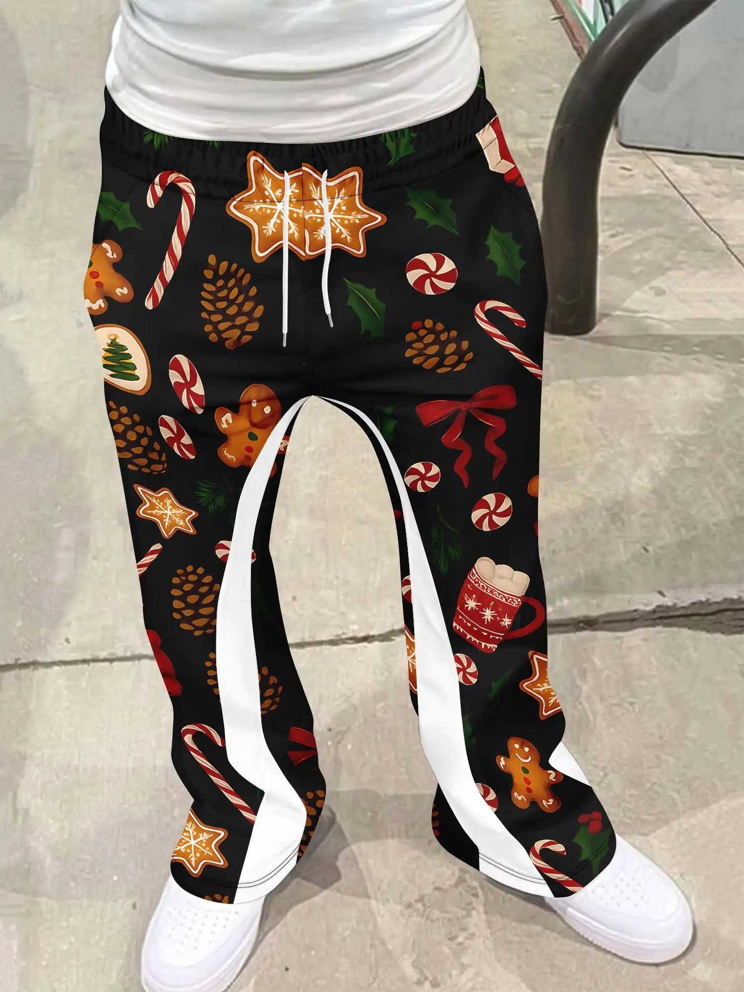 

Y2k расклешенные брюки мужские свободные брюки с 3D принтом повседневные спортивные штаны со средней талией спортивная женская одежда уличная одежда винтажные брюки в стиле хип-хоп