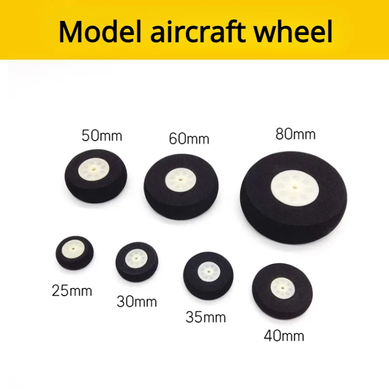 固定翼モデル飛行機用スポンジホイール,25mm, 30mm, 35mm, 40mm, 50mm, 60mm, 80mm