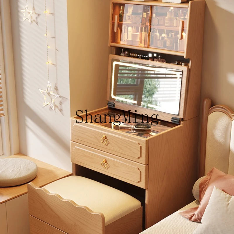 

SM solid wood flip dresser small bedroom bedside cabinet makeup table modern simple integration