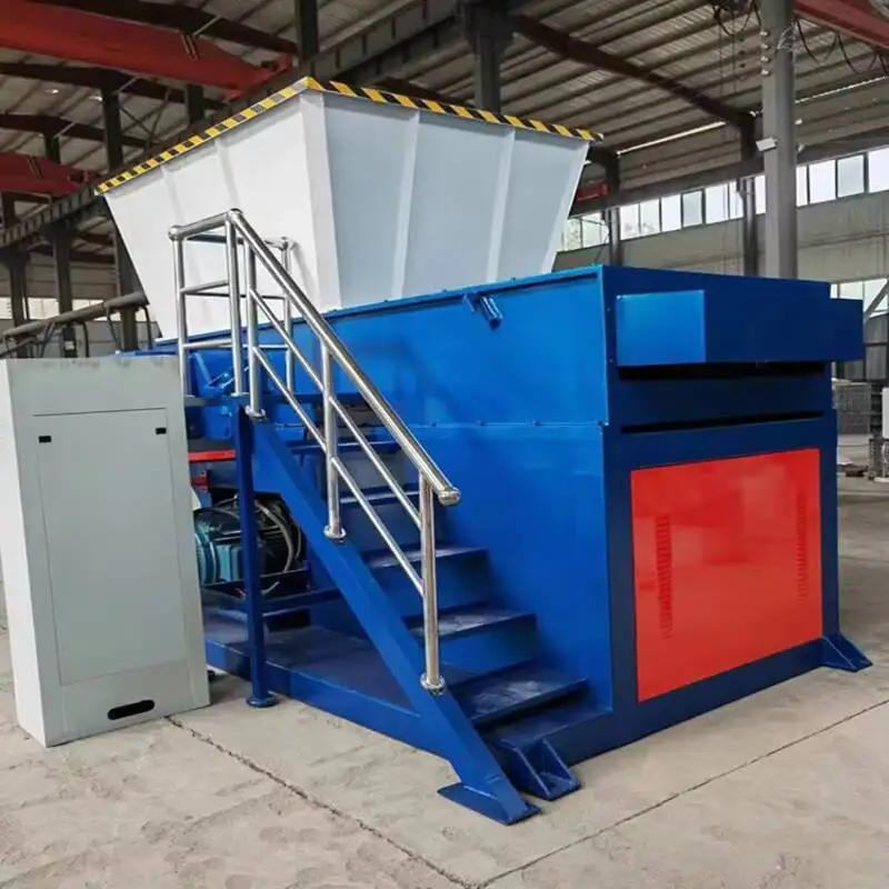 Small Rubber Crusher Equipment Factory Fully Automatic Single-Axis Shredding Machine Plastic Pipe Solid Waste Garbage