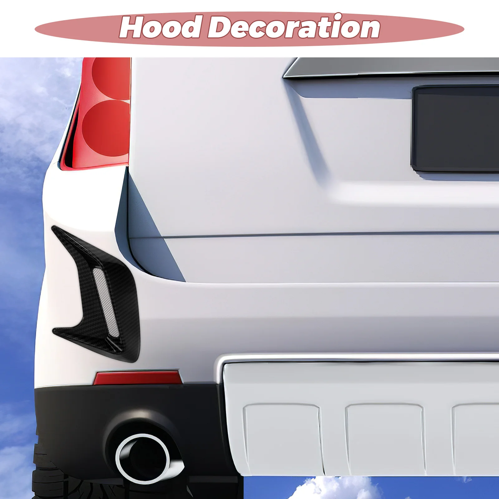 車のシャークリアルなフード装飾、エアベント用、耐久性のあるABSサイドベントトリムカバー、自動車外装アクセサリー
