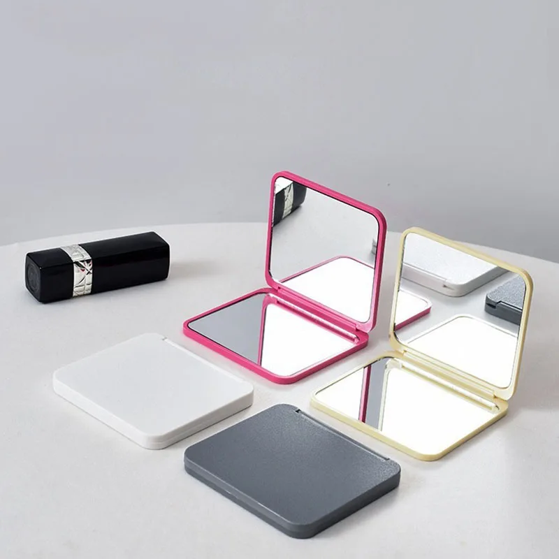 Nowe dwustronne przenośne lusterko mini kieszonkowe, prezent dla dziewczyny, lusterko do rzęs, różne kolory HUAZJ13