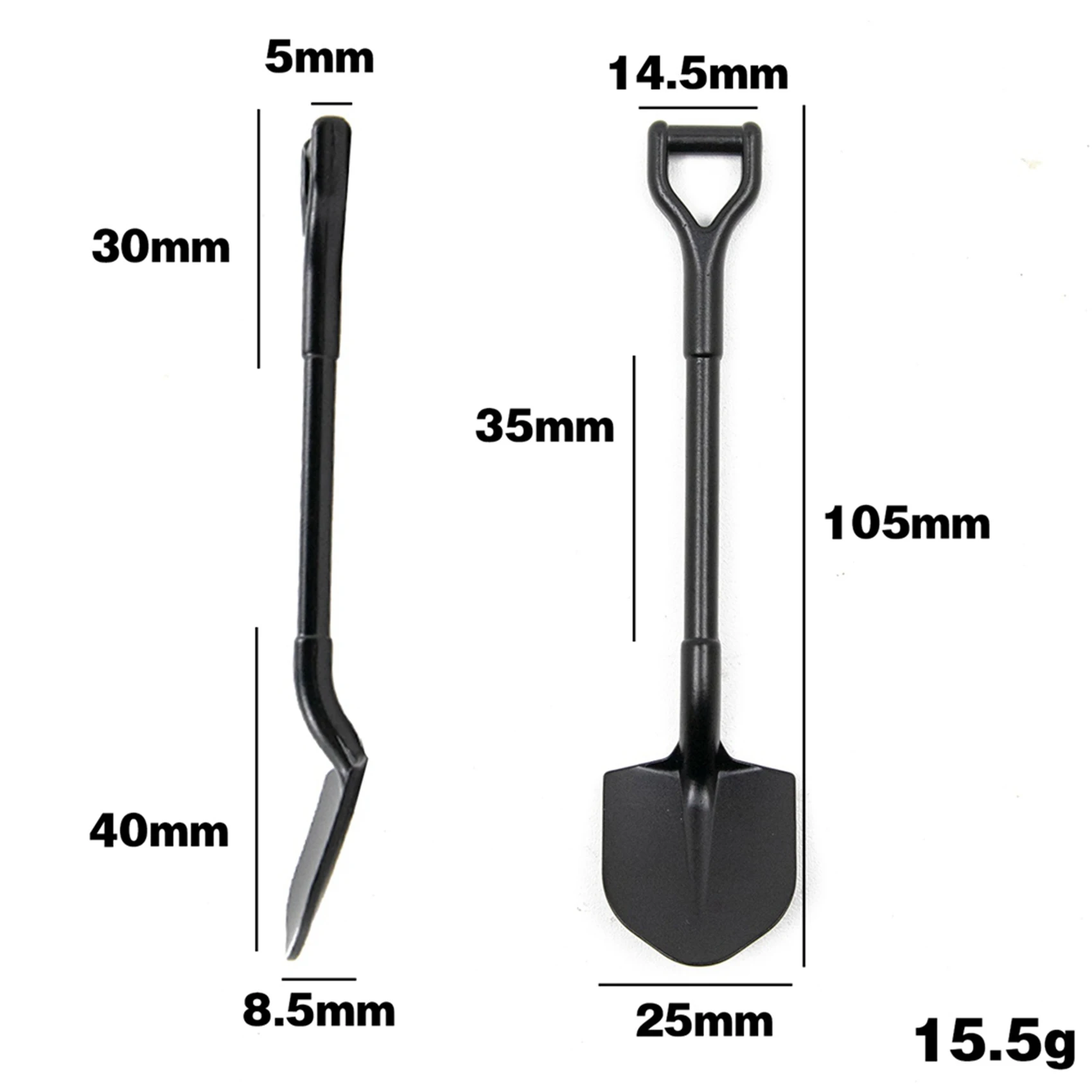 A30F-3 Pcs 105X25mm Simulation Metal Shovel Decoration For 1/10 RC Crawler Car Axial SCX10 90046 Traxxas TRX4 D90 Parts