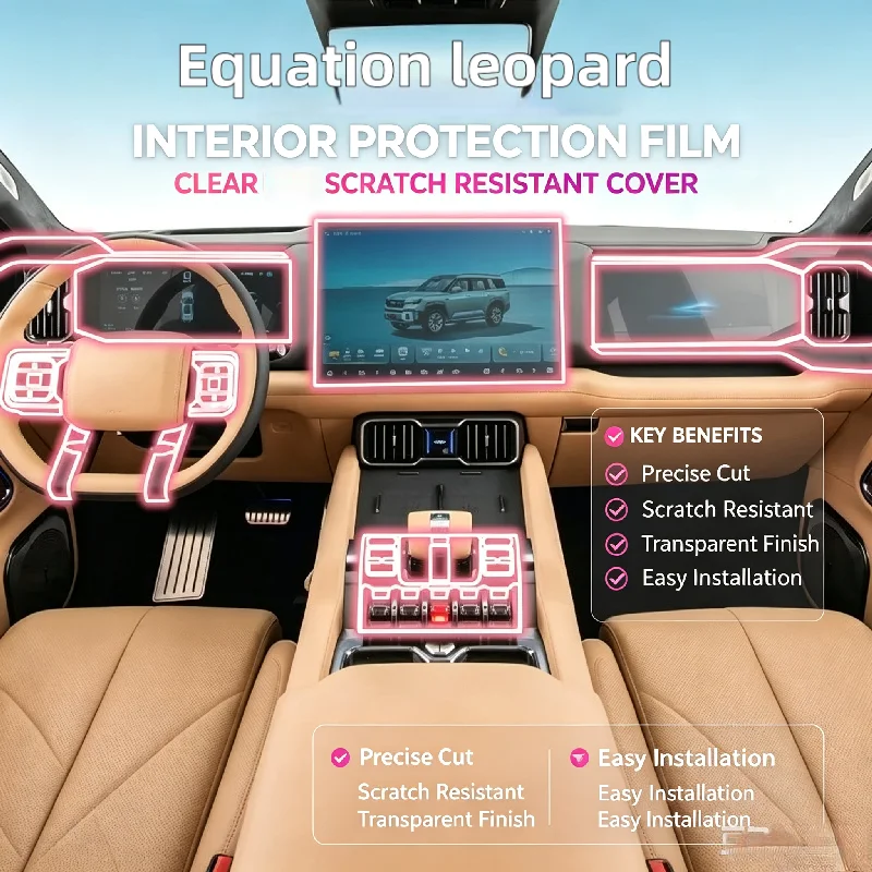 Film de protection transparent pour écran de contrôle central, modification intérieure pour modèles Leopard 8 25-26