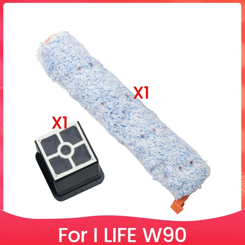 AT69 -Roller Brush Filters For I LIFE W90 Cordless Wireless Dry Cleaning Smart Washing Vacuum Cleaner Cordless Vac Spare Parts