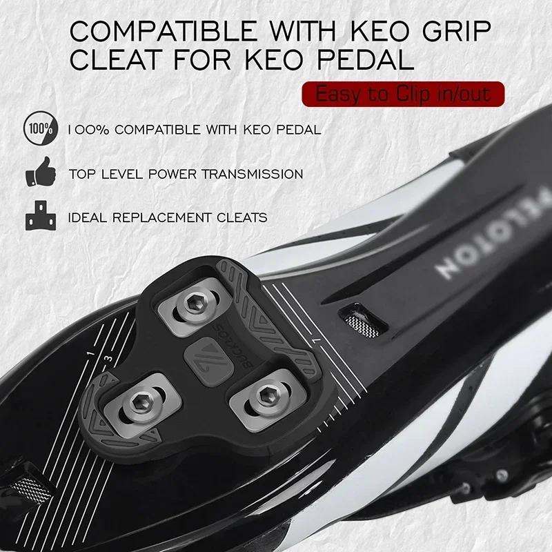 BUCKLOS Bike Cleats for LOOK KEO Road Bicycle Self-locking Pedal Cleat Anti Slip Cycling Shoes Cleats for KEO Bike Accessories