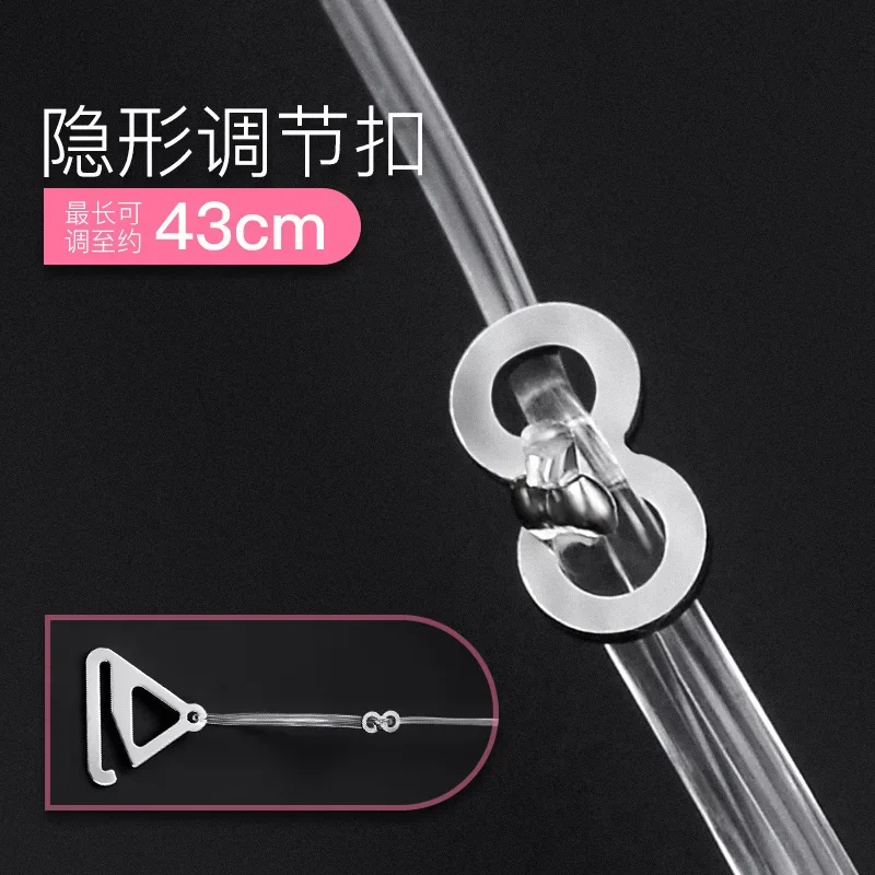 1 Pair Summer Transparent Bra with Silicone Bra Accessories Bra Straps Ladies Adjustable Transparent Hook Invisible Straps