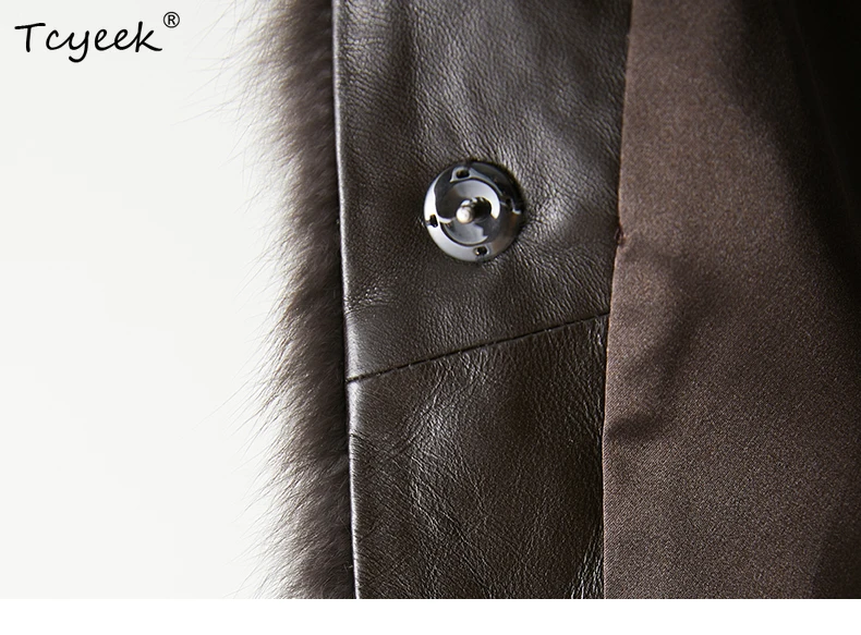 Płaszcz z prawdziwego futra norek Tcyeek, ciepłe zimowe ubrania damskie, kurtka z prawdziwego futra, patchworkowy płaszcz damski z norek, nowości w kategorii płaszczy 2025, Fourrure Femme