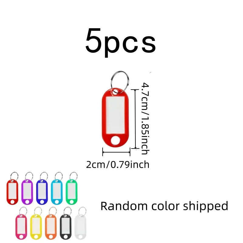 Random Color Assortment Blank Luggage Tags, 5 pcs, Travel Luggage ID, Lightweight Portable for Home Storage Organizing
