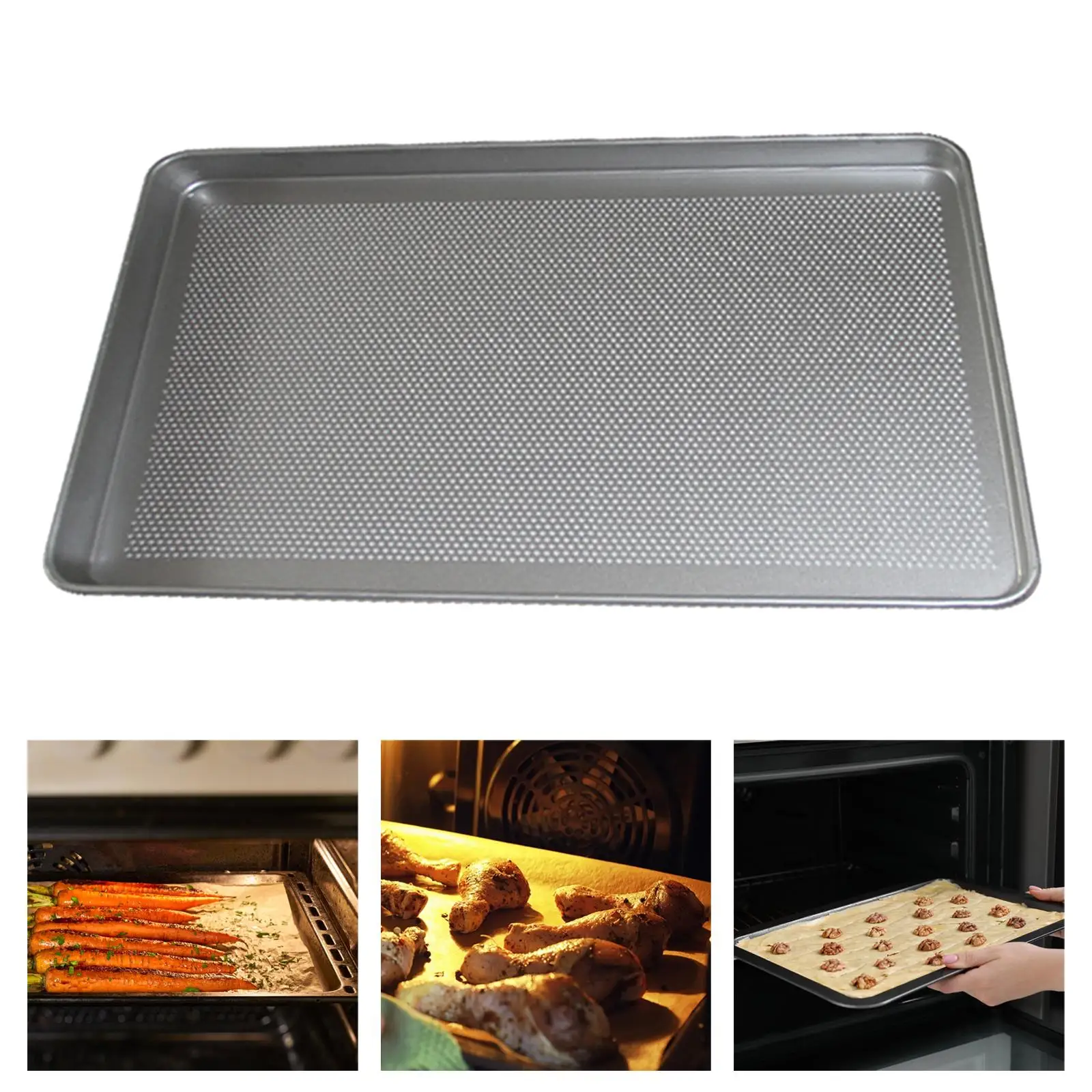 

Pizza Pan for Oven Perforated for Home Kitchen Easy to Clean Aluminum Alloy Versatile Restaurant Pizza Crisper Tray Baking Pan