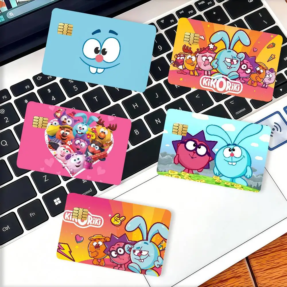 Cartoon cute K-Kikoriki Credit Card Decorative Card Stickers Suitable For Bank Cards Metro Transit Anti-scratch Gift 4PCS
