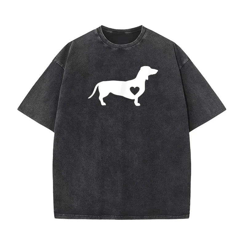 

Dachshund Love Doxie Wiener Dog & Puppy Cotton Luxury Brand Men's T-shirts O-neck Tshirt Oversized Art Graphic Clothing Printed