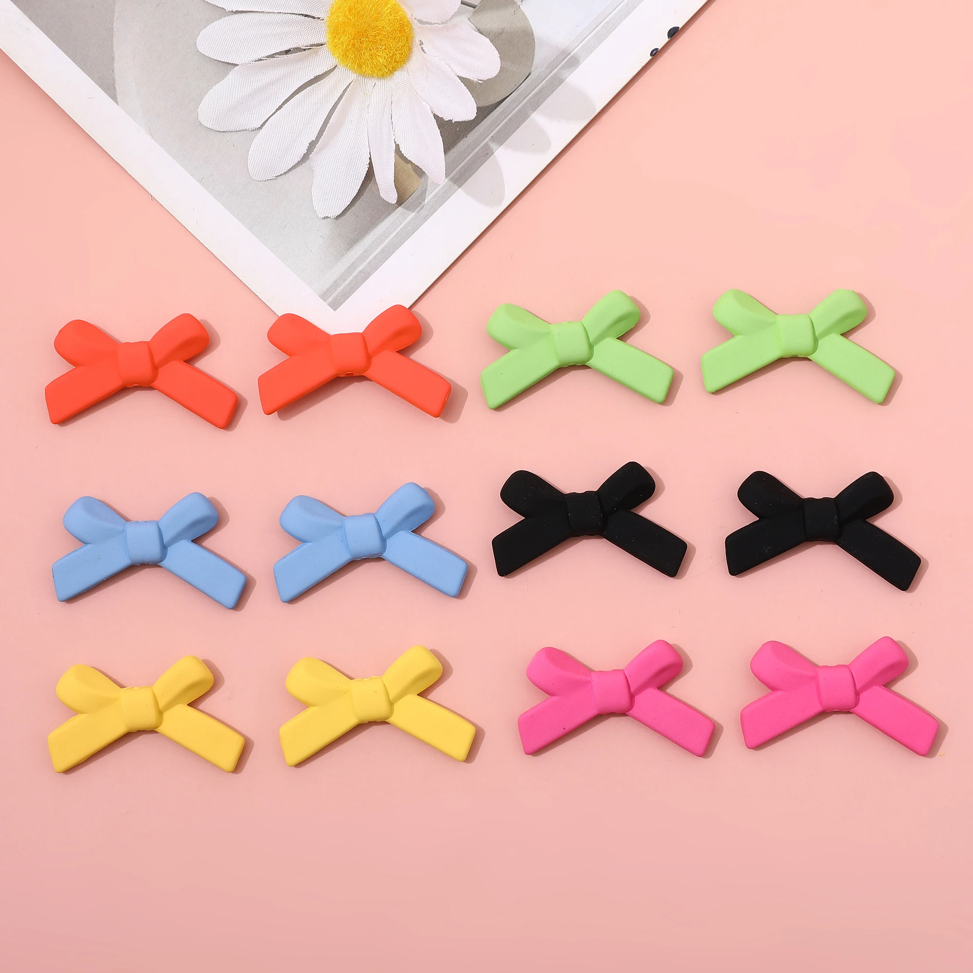 Color Rubber Matte Matte Bow String Beads DIY Handmade Earrings Jewelry Bracelet Necklace Accessories Material