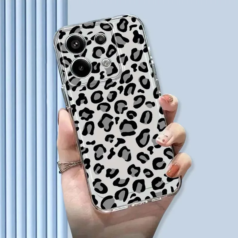 

Leopard print illustration For Xiaomi Mi Poco F2 F3 F4 F5 F6 X5 X6 X7 Pro TPU Protection Transparent Phone Case