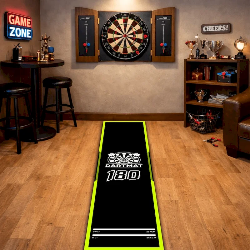 VIKAMA Dart Mat Silver Pattern Running Carpet Anti slip Protection Carpet Dart Throwing Line Measurement Mat Home Decoration