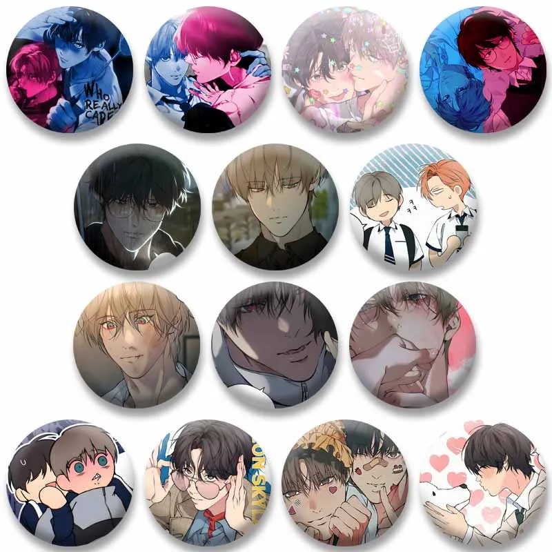 شخصية كرتونية Baek Cirrus Yeon Skylar دبابيس مخصصة الكورية BL Manhwa بروش شارات التلبيب على حقيبة قميص مجوهرات هدية للأصدقاء