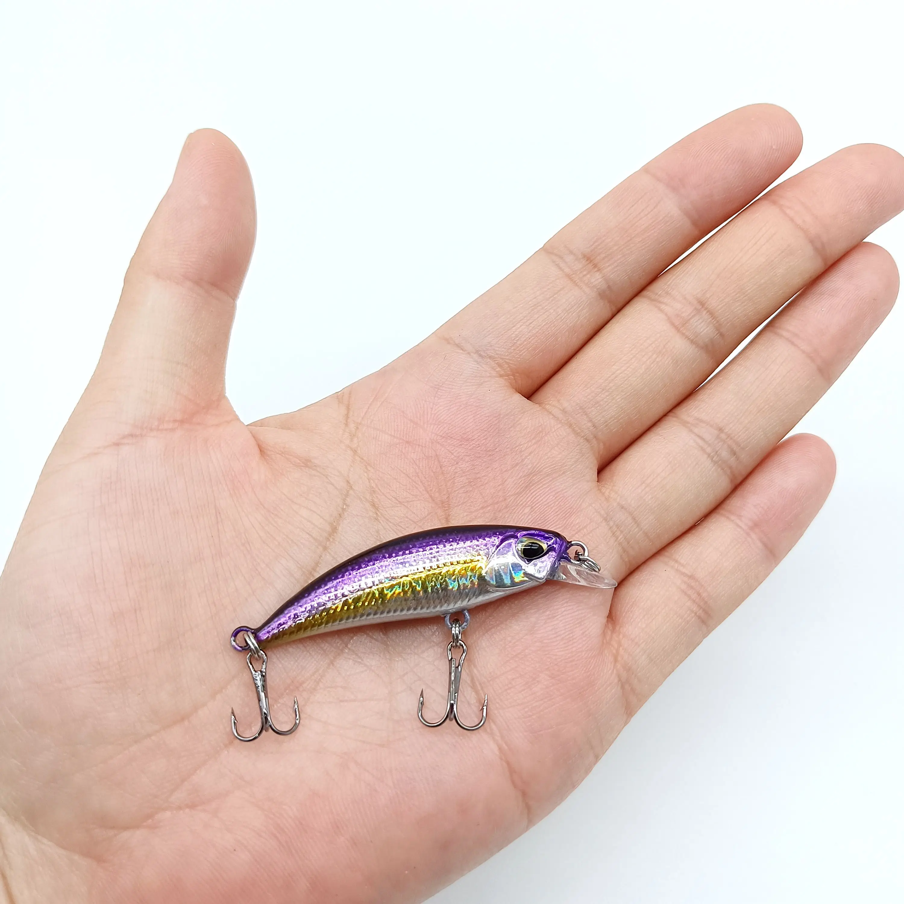 DUODUOYU 1PCS Mini Sinking Minnow Fishing Lures 3g/55mm Artificial Plastic Hard Bait Wobblers Fishing Tackle