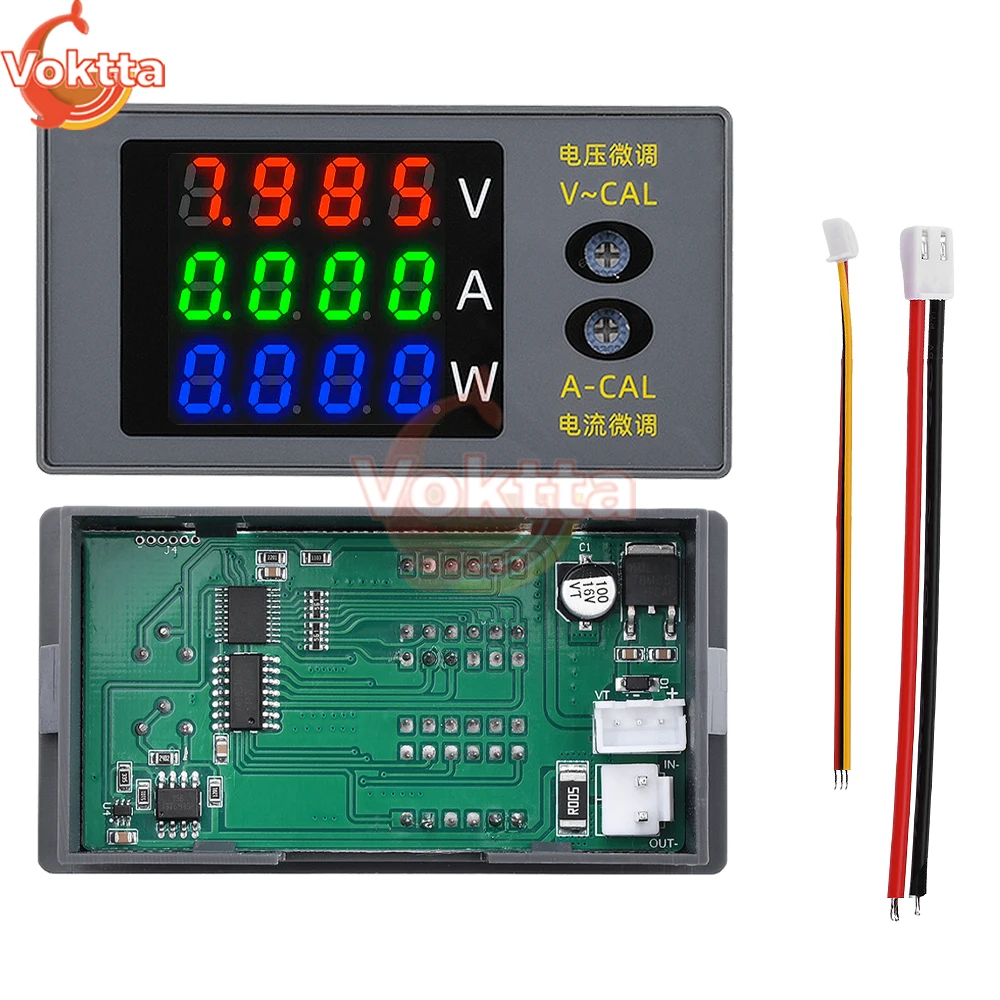 Imagem -06 - Voltímetro Digital e Amperímetro Medidor de Potência Wattímetro Tensão Corrente Tester Detector Dígitos dc 0100v 10a 1000w Dc730