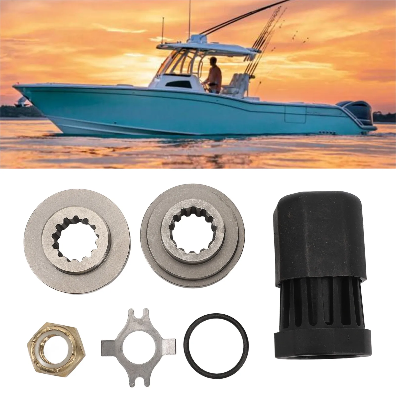 835257Q12 Propeller Hub Kit  Propeller Nut Washer Vibration Absorption Anti  for Mariner  Thrust Outboards