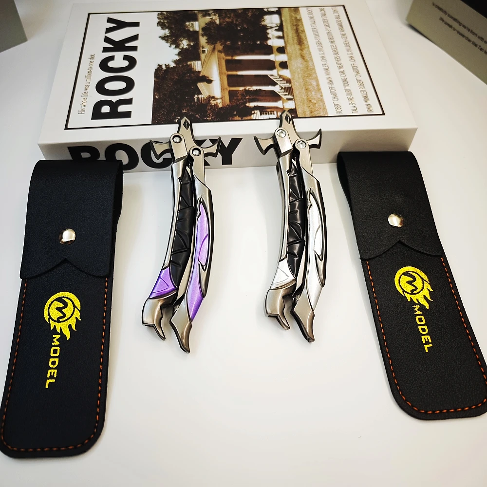 22cm Valorant Reaver 3.0 Butterfly-Messer Metall-Klappmesser-Modell – Gaming-Fan-Trainingsspielzeug, Sammlerstück und Ausstellungsstück – Detail 17