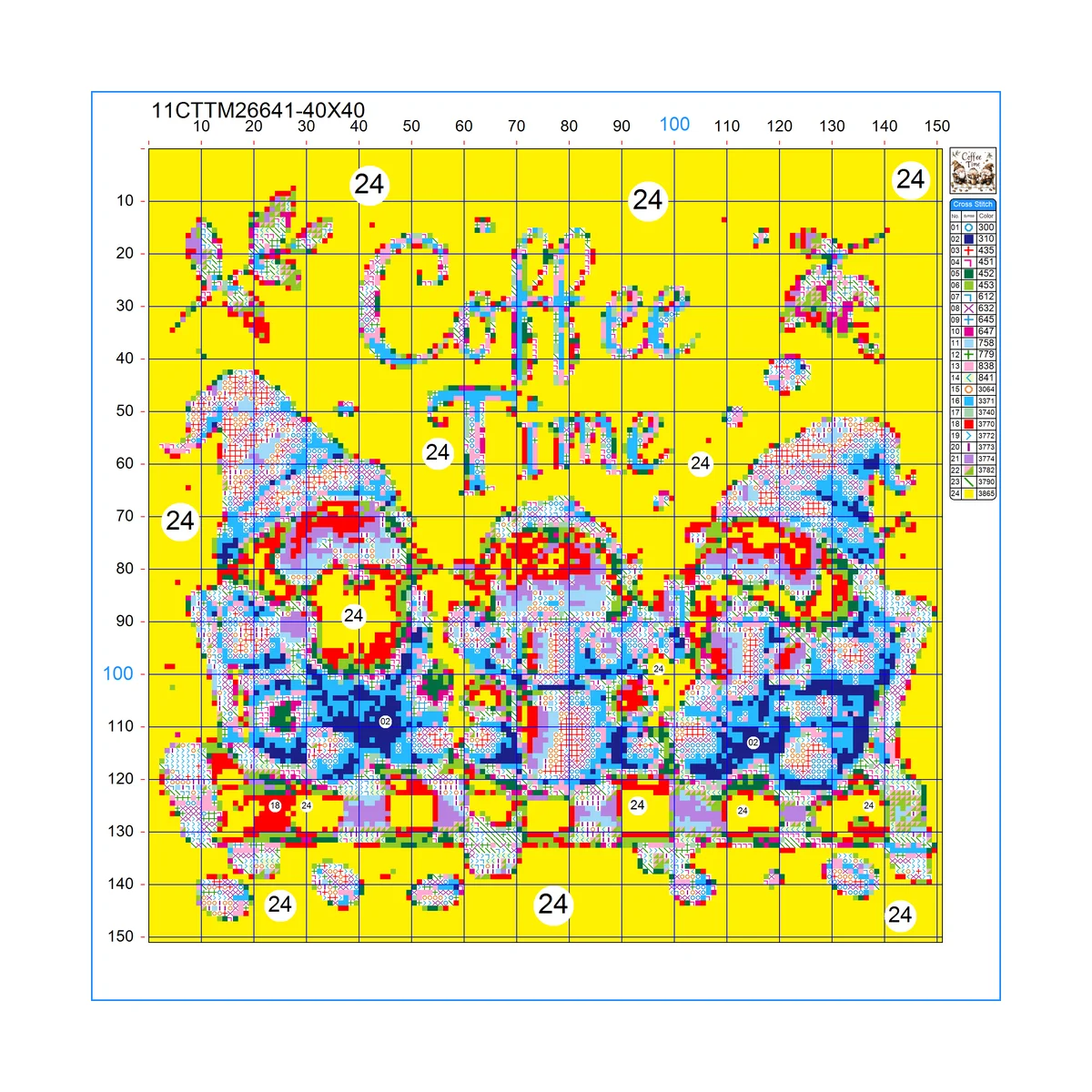 1 Stück 40x40 cm/15,74 Zoll, 11CT/14CT Kreuzstich-Set, DIY Valentinstagsgeschenk, Stickerei-Set für Festivals. – Detail 2