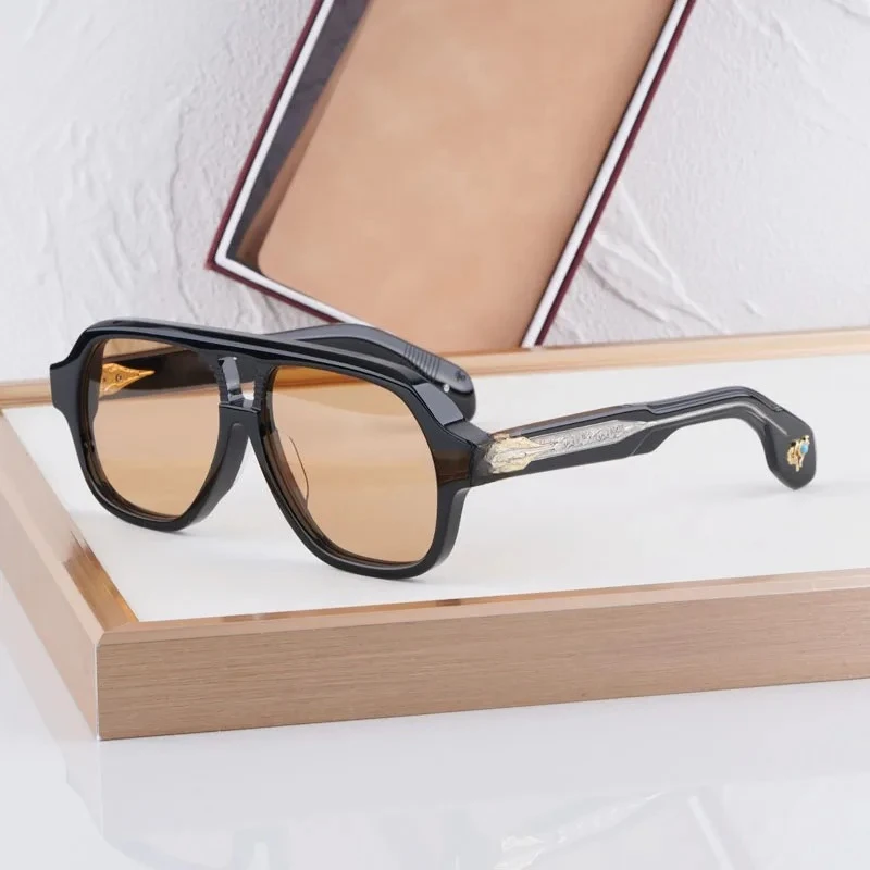 INS Classical Handmade VintageSunglasses Big Oval Vintage for Prescription Glasses with Case  Luxury Designer High Quality UV400