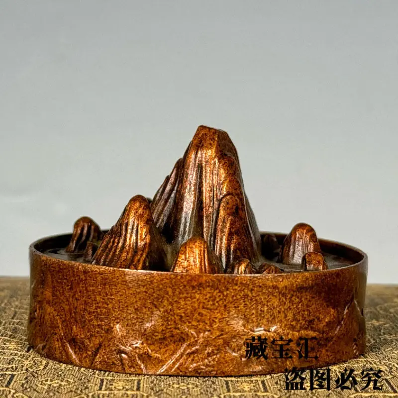 Vintage Old Collection Red Copper Unify Country Censer Qing Qianlong Boshan Furnace Tea Ceremony Sandalwood Incense Burner