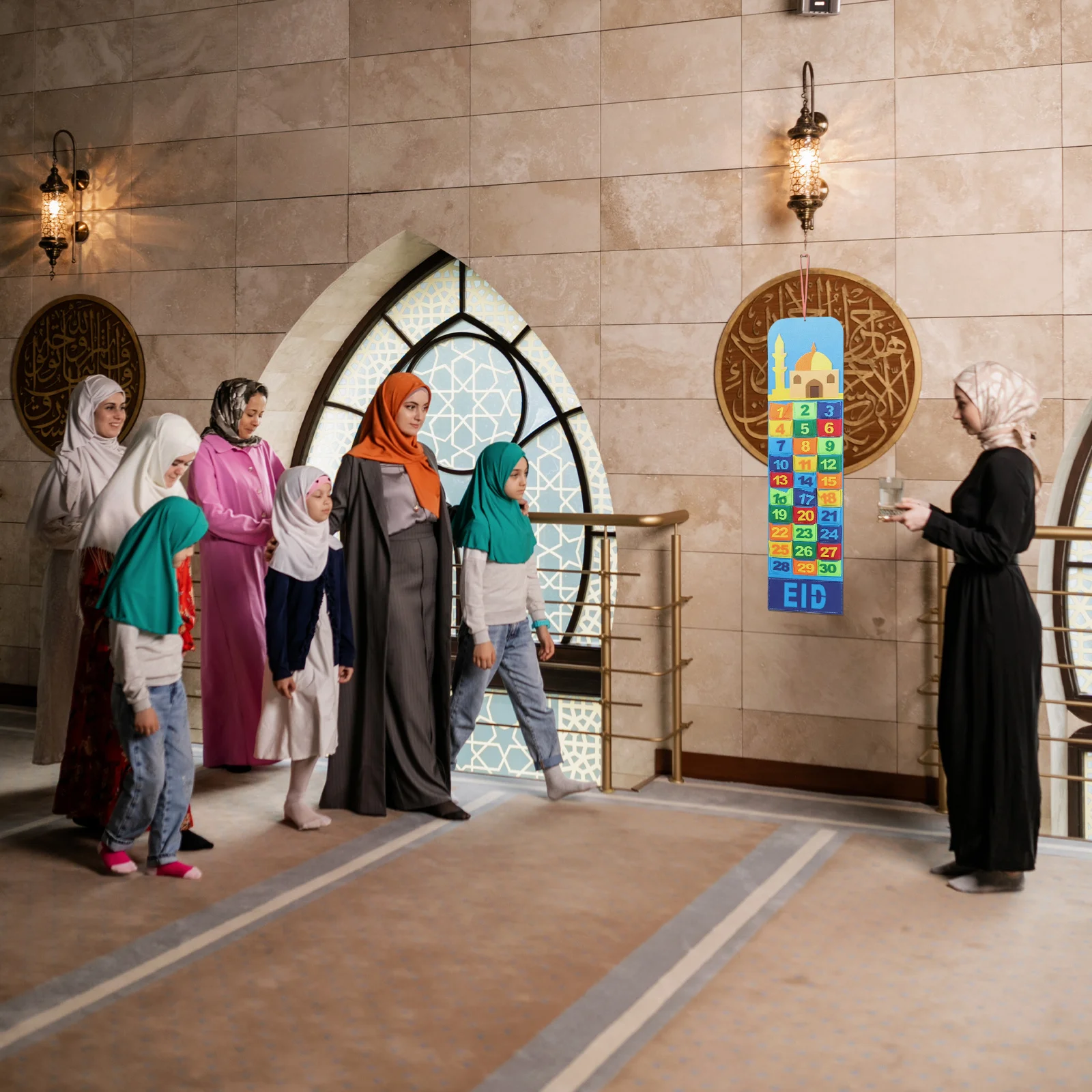 

Ramadan Countdown Calendar Hanging Ornament Wall Decor Felt Calendar For Home Office Indoor Festival Decoration Party Accessory