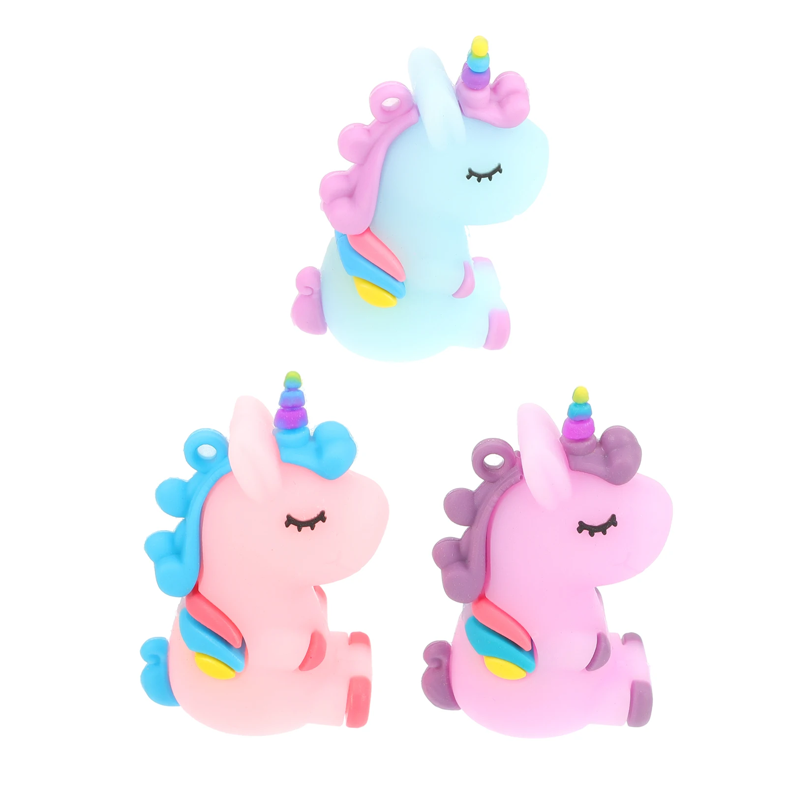 

3Pcs Unicorn Cake Decor Toppers Soft Rubber Kids Safe Perfect for Birthday Party Baby Shower Dessert Decorations