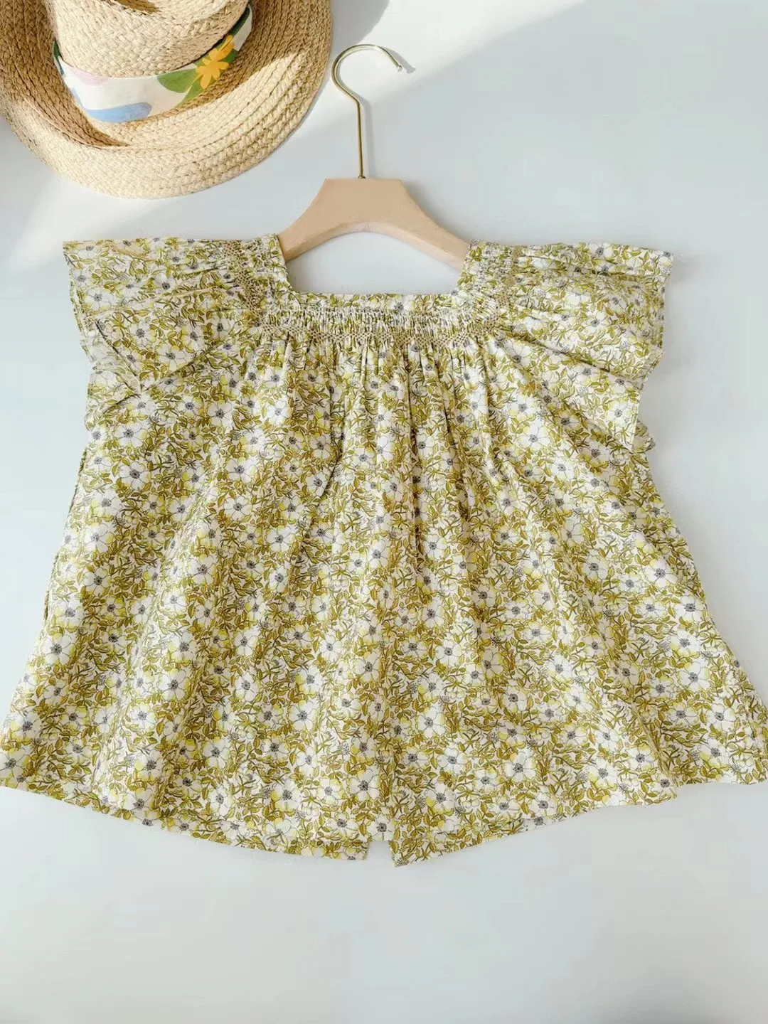 2024 New Spring Summer Bp Brand Kids Dress for Girls Cute Print Short Sleeve Princess Dress