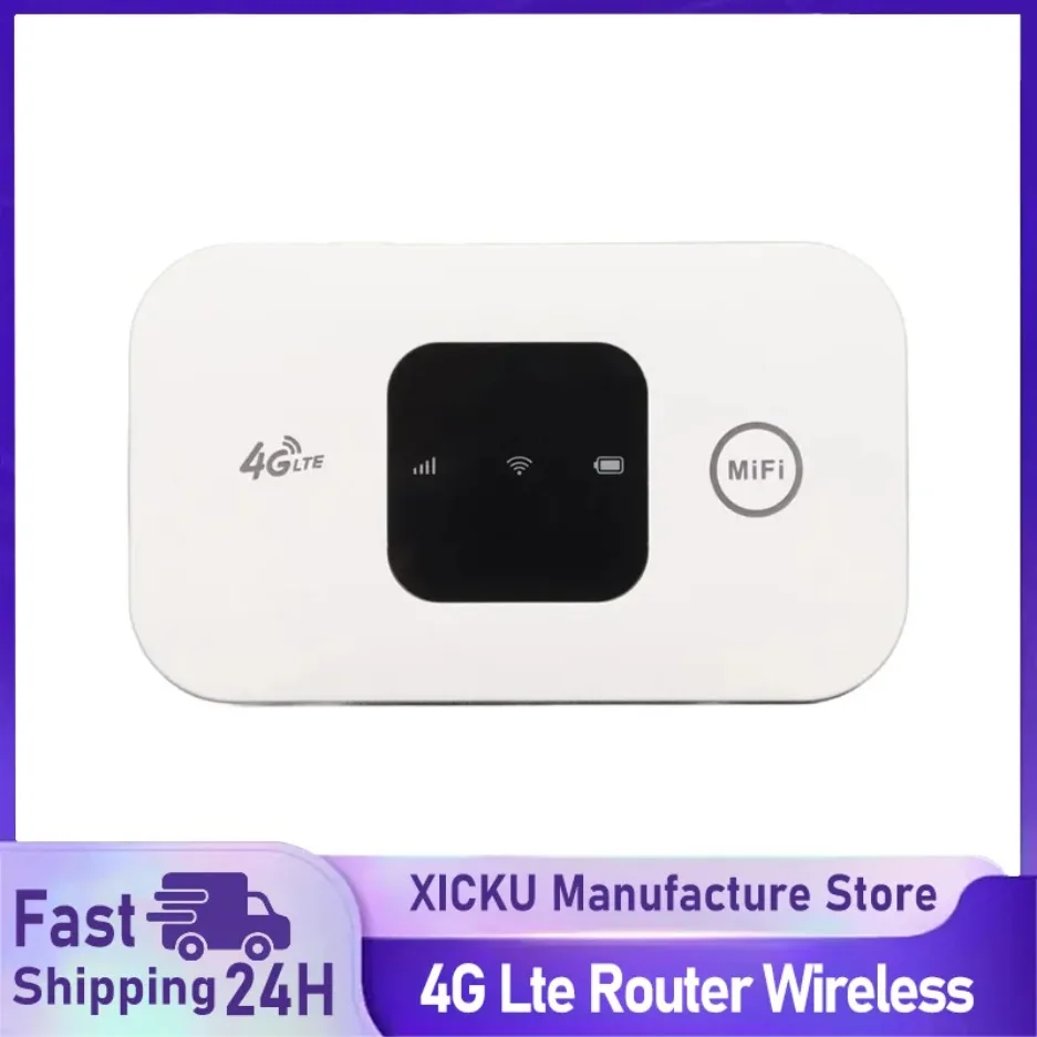 

4G Lte Router Wireless Wifi 2100mAh Mobile Hotspot with SIM Card Slot Hotspot Pocket WIFI 150mbps for Outdoor Home Office Travel