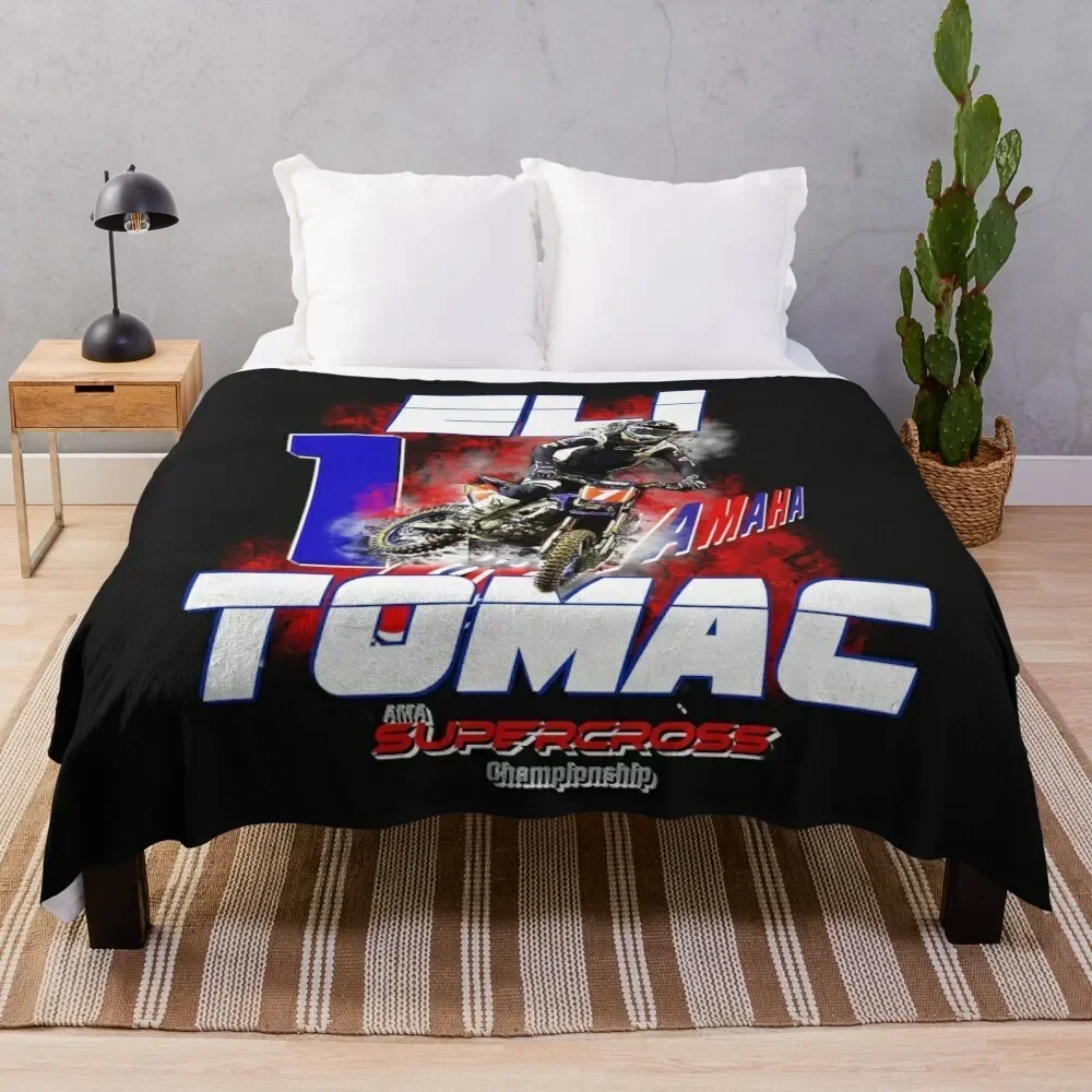 

Eli Tomac #1Motocross Supercross- SUPERCROSS CHAMPION SUPERSTAR SUNDAYS TSHIRT Throw Blanket Furry Blankets