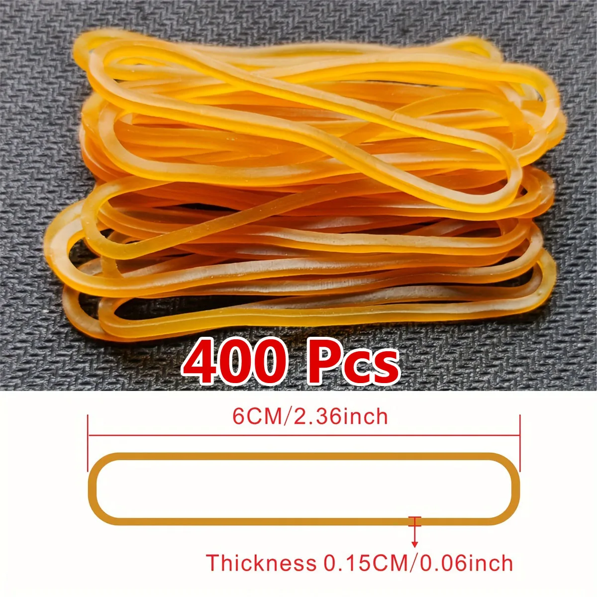 400 Pieces/Pack Yellow Rubber Bands 60mm Strong Elastic Band Rubber ring Office Industrial Stationery Holder Packing Supplies