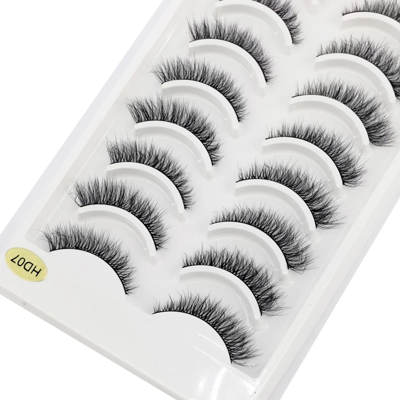 10pairs 3D faux mink lashes fluffy soft wispy natural long false eyelashes curly lashes wholesale makeup lashes extension cilios