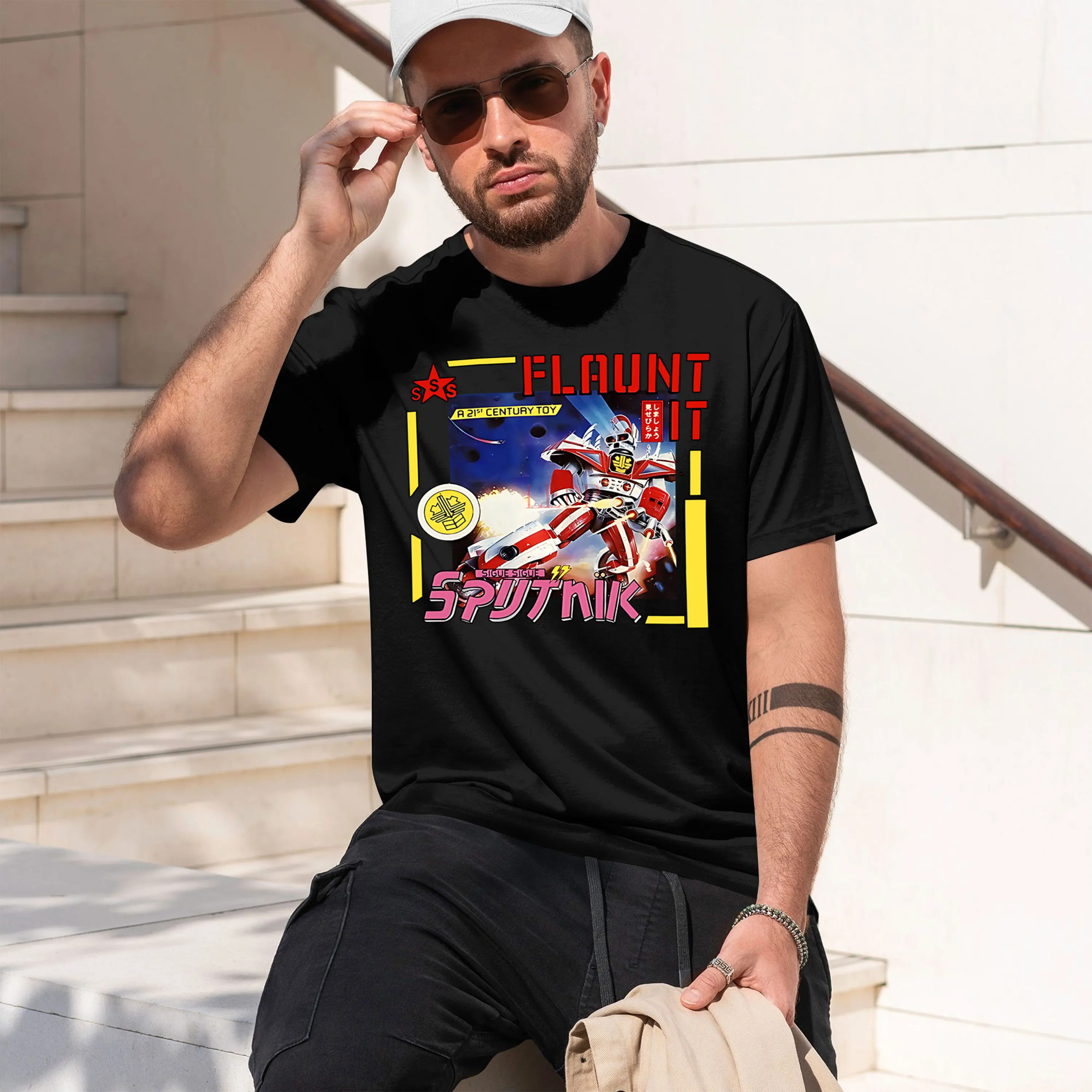 Sigue Sigue Sputnik Flaunt It 2026 New Model Men’s Short-sleeve crewneck T-Shirt Classic Casual Multiple Colors and Sizes for Da