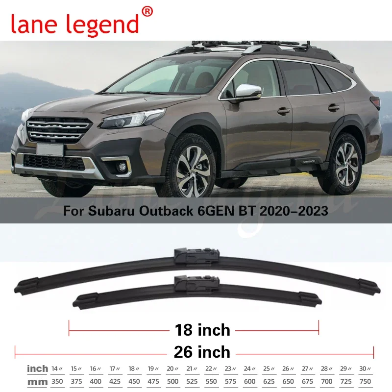 Front Rear Windshield Wiper Blades For Subaru Outback 6GEN BT 2020 2021 2022 2023 Windscreen Window Brushes Refills Accessories