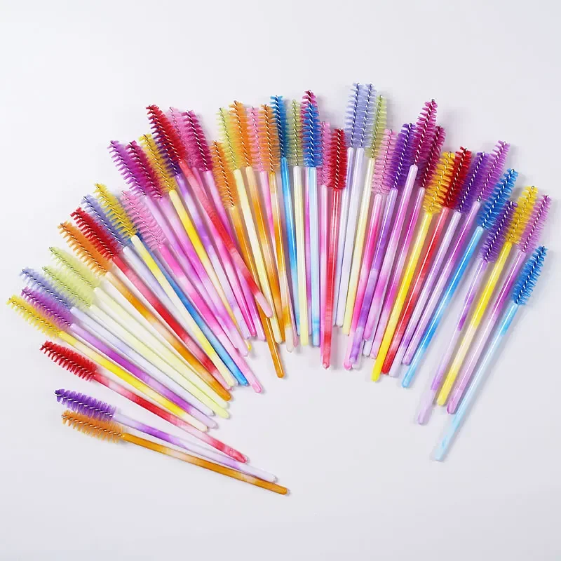 50 Pz/pacco Usa E Getta Pennello Per Ciglia di Cristallo Eye Lash Pennelli Per Trucco Mini Mascara Bacchette Pennello Strumento di Estensione Delle Ciglia