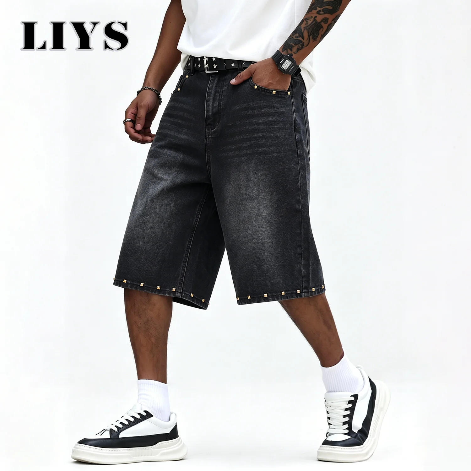 LIYS Celana Jeans Jorts Pria V - Streetwear Brand Shorts ulasan dan harga
