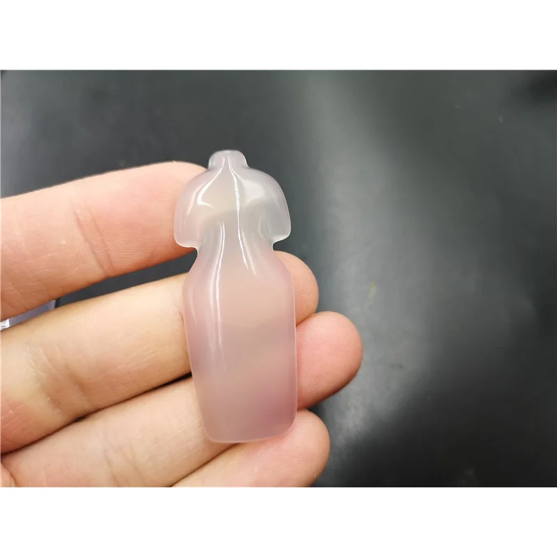 Cheap Jade Purple Chalcedony Cheongsam Pendant Ice-like Light Purple Agate Food and Clothing Worry-Free Pendant