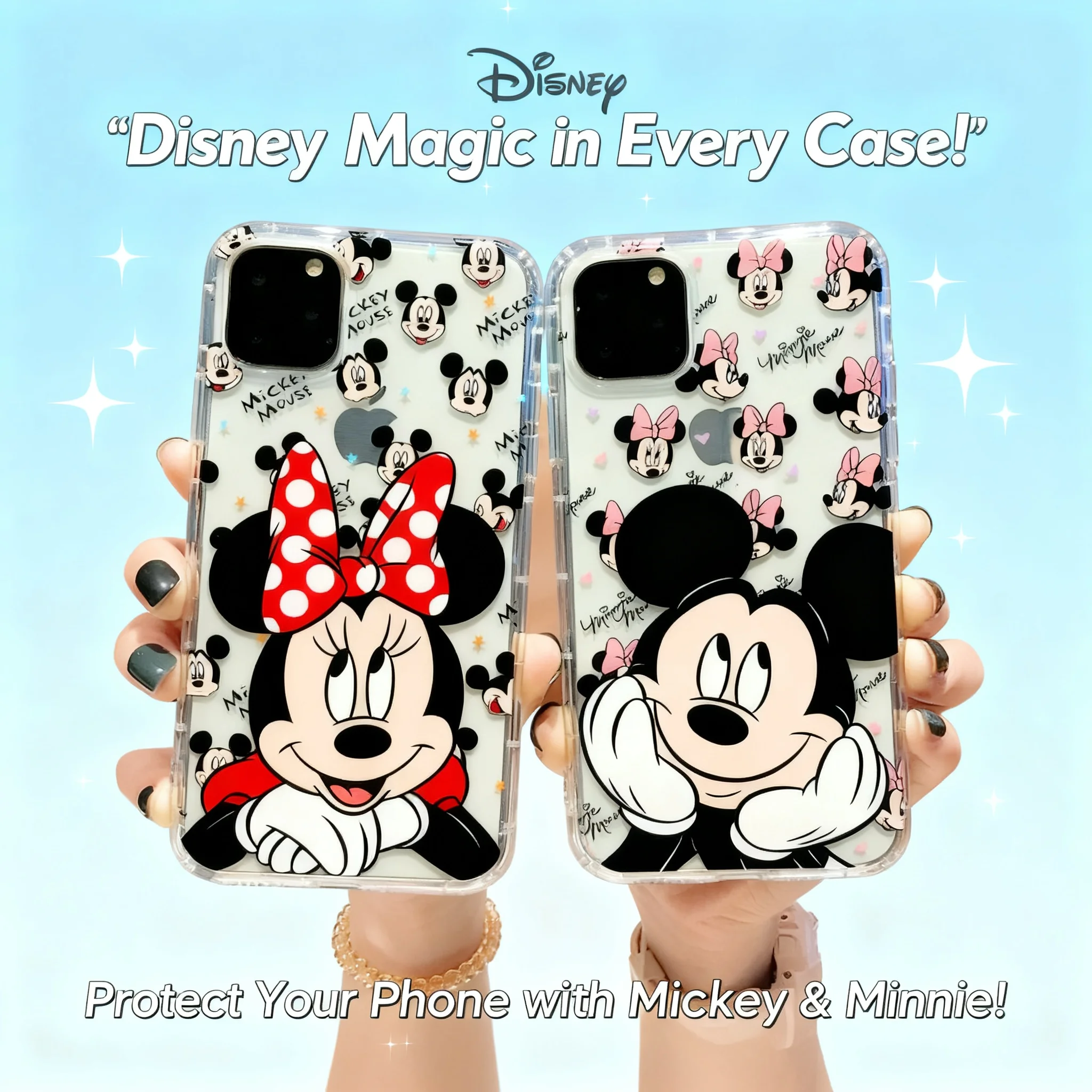 

Чехол для телефона Mickey Minnie для iPhone 12 11 15 17 Pro Max, креативный защитный чехол с полным покрытием для женщин и девочек