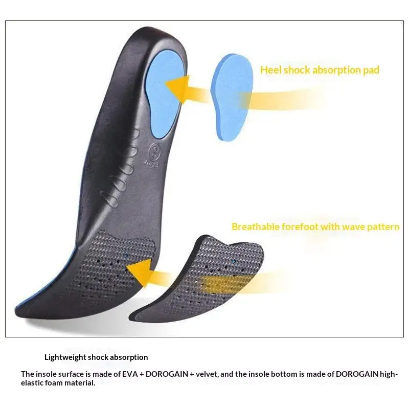 2 Stück 3D Komfortable Plüsch-Einlegesohlen für Plattfüße, Fußpolster mit Fußgewölbestütze, Orthopädische Einlegesohlen zur Erhöhung der Fußhöhe – Detail 6