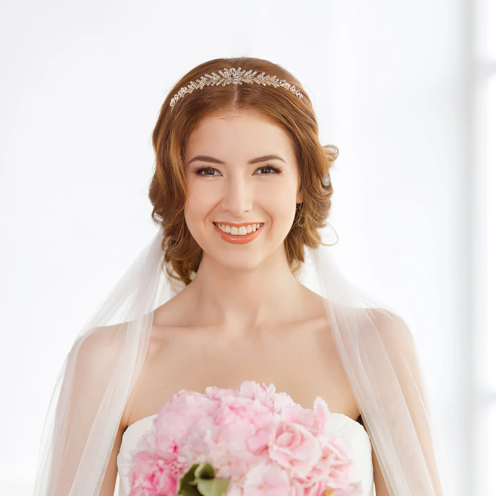 

Bridal Headband For Wedding Elegant Rhinestone Design Secure Claw Fit Shimmering Crown Style Hair Accessories Women