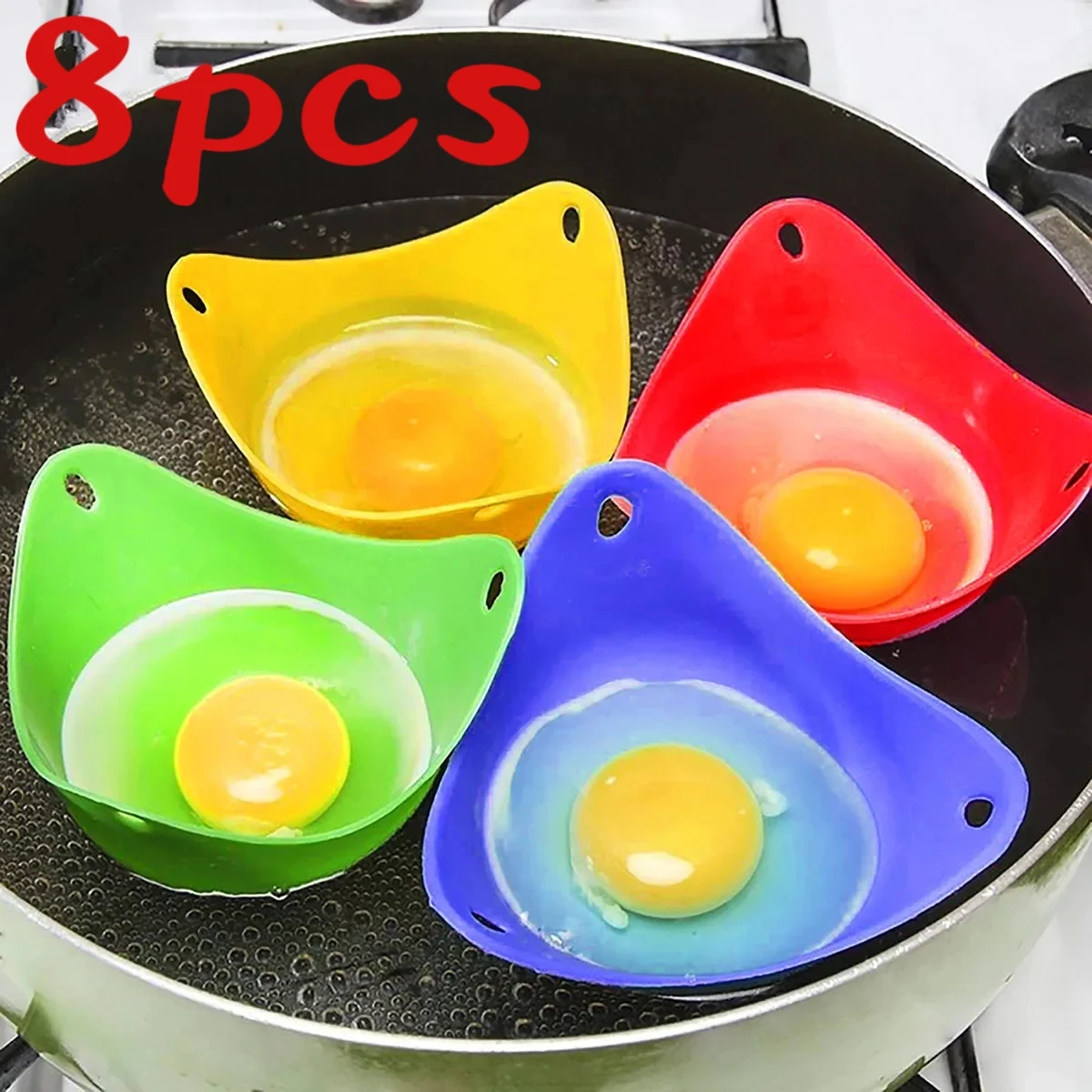4pcs Silicone Egg Poachers Cups Egg Boiler Mold Cup for Microwave Air Fryer Stovetop Eggs Steaming Egg Maker Kitchen Gadgets