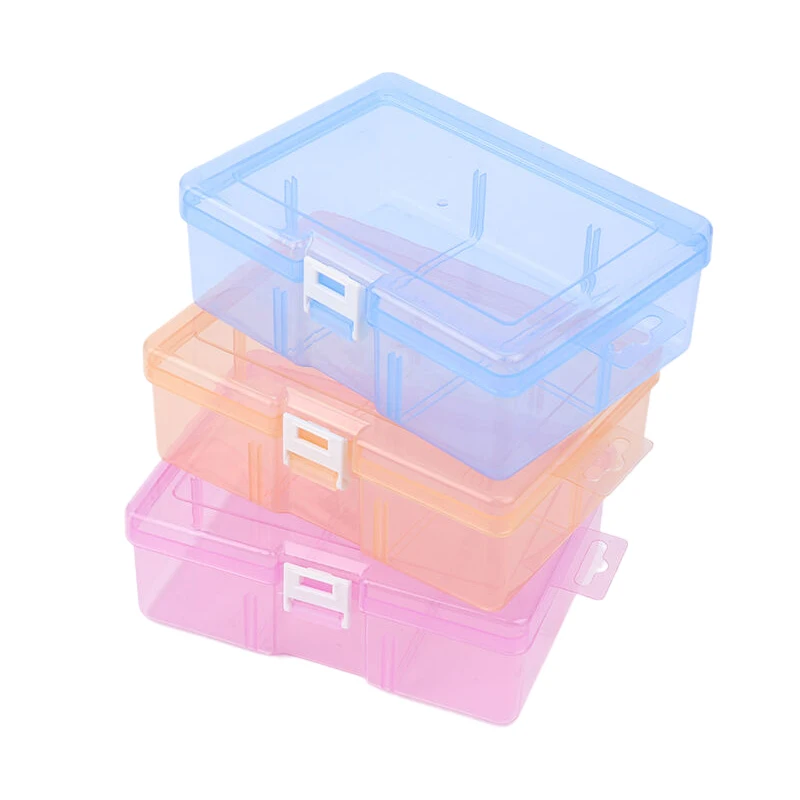 Transparent Plastic Storage Boxes For Jewelry Hardware Accessories Small Items DIY Crafts Cosmetic Storage Box Container 3Colors