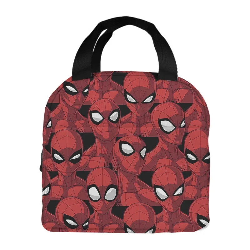 Marvel Heroes Spiderman Girl Lunch Bag Movie Cartoon  Student Anime Women Office Thermal Insulated Lunch Box Case Birthday Gifts