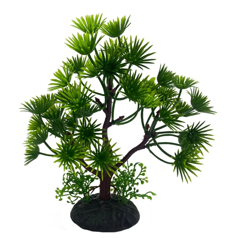 15cm Plastic Plants for Aquarium Artificial Underwater Small Trees Plants with Pedestals for Fish for Tank Decoration