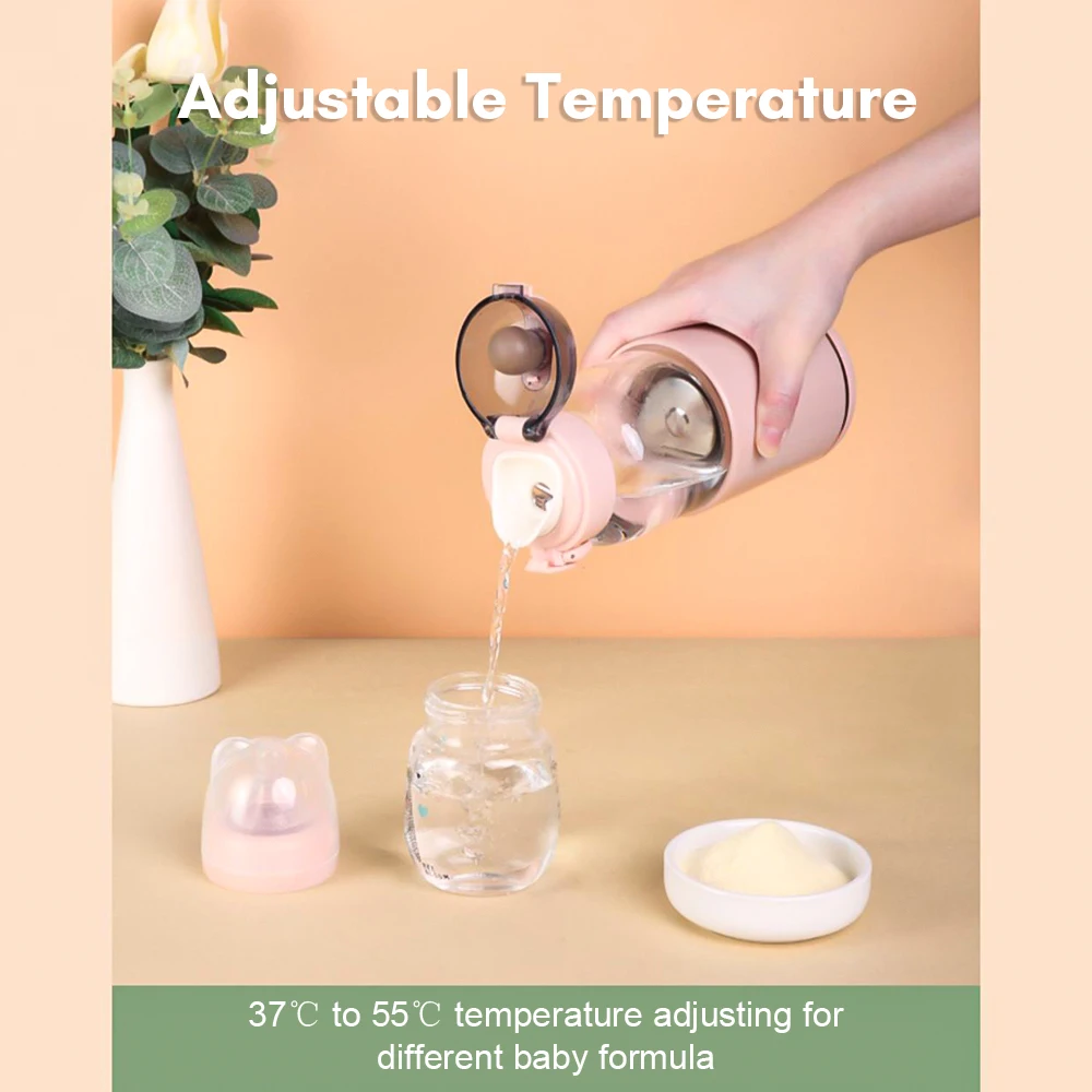 Portable 300ml Capacity Water Warmer for Baby Formula Precise Temperature Control Wireless Instant Water Warmer for Car Travel