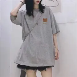 Women Summer Korean Simplicity Loose Printing Cotton O-neck Short Sleeve T-Shirt Women Clothes Casual All-match Appear Thin Tops